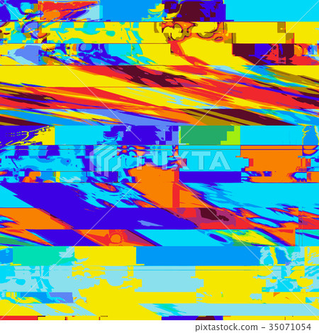 vector colorful glitch art background . 35071054