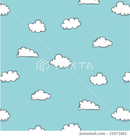 Hand Drawn Clouds Pattern. Hand Drawn Clouds Pattern. 35071661