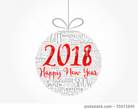 Happy New Year 2018, Christmas ball 35071695