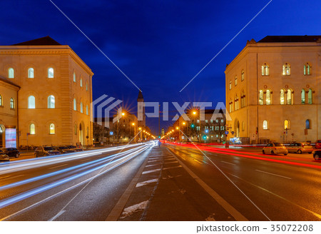 Munich. Leopoldstrasse at night. Munich. Leopoldstrasse at night. 35072208