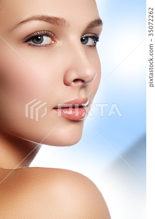 Beauty face of young woman with cosmetic. Makeup Beauty face of young woman with cosmetic. Makeup 35072262