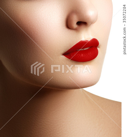 Beauty face of young woman with cosmetic. Makeup Beauty face of young woman with cosmetic. Makeup 35072284