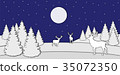 Deer in the night forest 35072350
