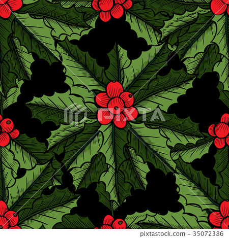 Christmas mistletoe pattern 35072386