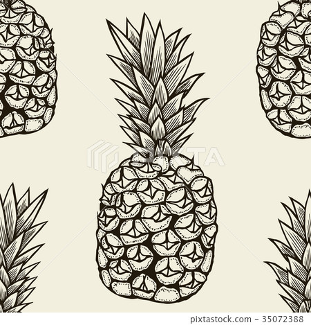 seamless pattern with pineapple. 35072388