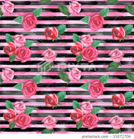 Striped roses fashion texture 35072706