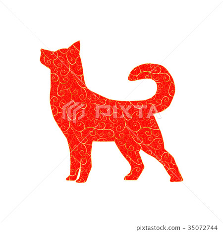 New Year 2018 red dog New Year 2018 red dog 35072744