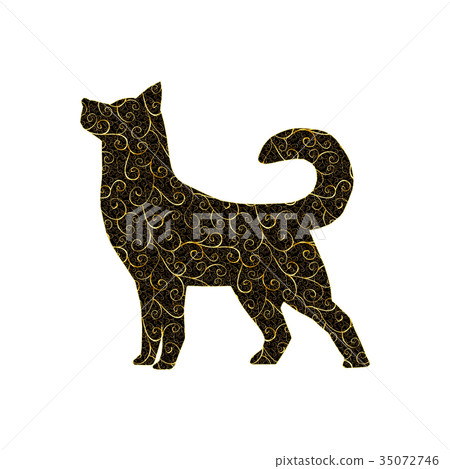 Hand drawn black dog Hand drawn black dog 35072746