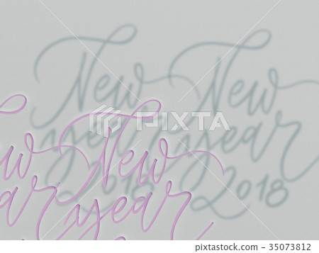 Happy New Year 2018- phrase. Holiday lettering 35073812