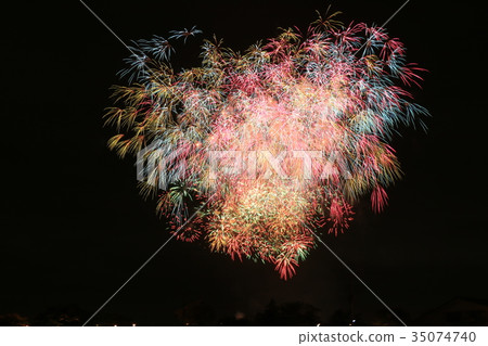 Tsuchiura Fireworks Display 2017 Heart-shaped flower arrangement 35074740