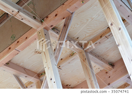 Wooden houses under construction 35074741