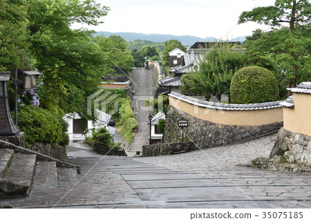 從Shimotaki Shiroshita Shioya的斜坡看見的醋商店的傾斜 從Shimotaki Shiroshita Shioya的斜坡看見的醋商店的傾斜 35075185