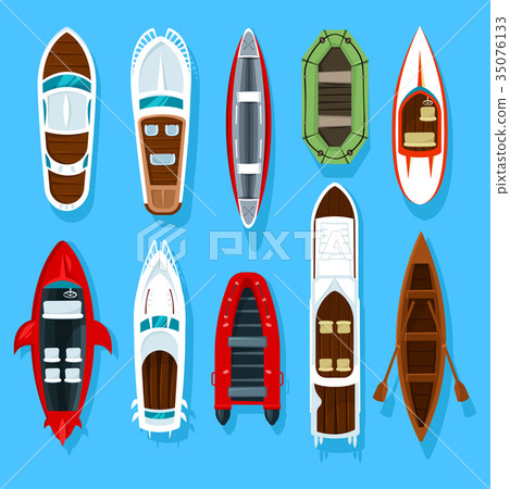 Fisherman boats and wooden sailboat with paddles Fisherman boats and wooden sailboat with paddles 35076133