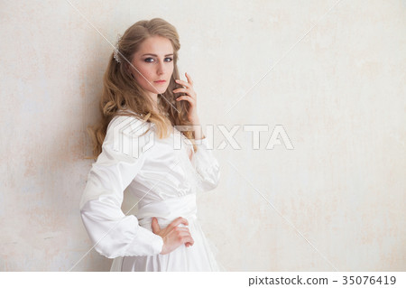 Portrait of a gentle girl in lingerie 35076419