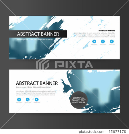 Blue artistic corporate business banner template 35077178
