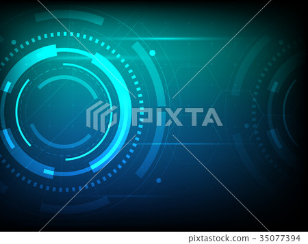 blue green circle digital technology background blue green circle digital technology background 35077394