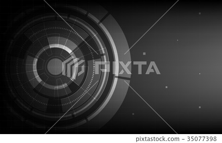Black circle digital technology background 35077398