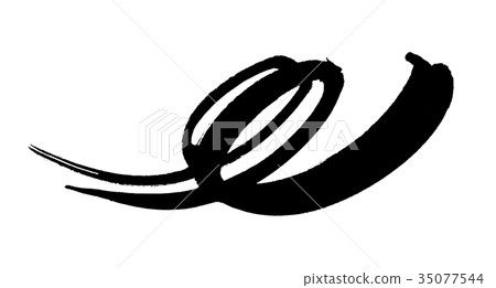 Brush character line line illustration Brush character line line illustration 35077544