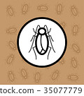Cockroach icon sign and symbol on brown background 35077779