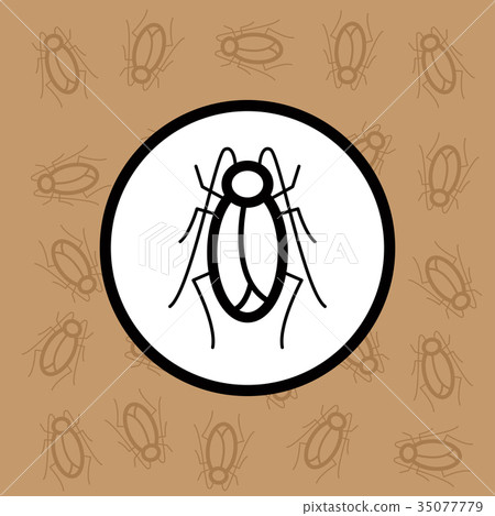 Cockroach icon sign and symbol on brown background 35077779