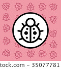 ladybug icon sign and symbol on pink background 35077781