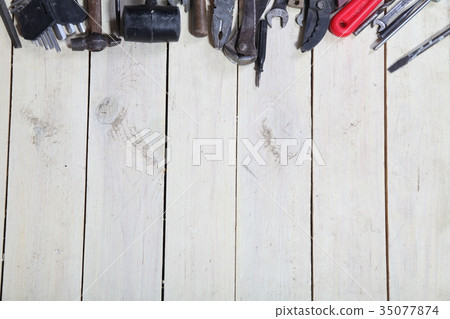 tools for repairs lies on the white boards tools for repairs lies on the white boards 35077874