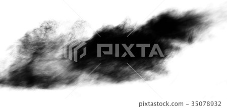 Black smoke isolated on white background 35078932