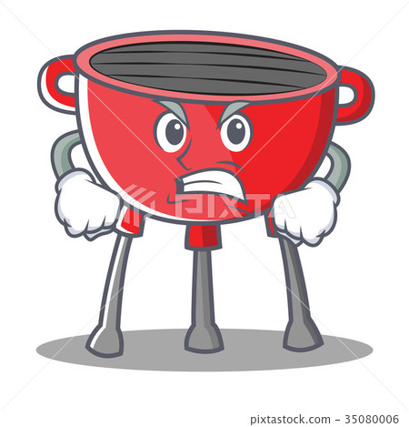 Angry Barbecue Grill Cartoon Character 35080006