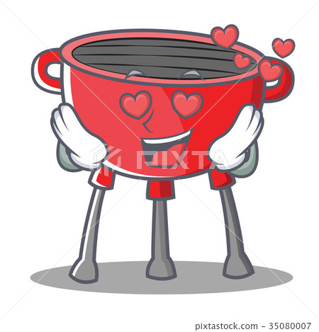 In Love Barbecue Grill Cartoon Character In Love Barbecue Grill Cartoon Character 35080007