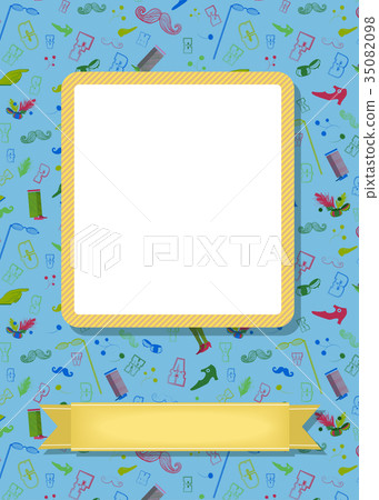 Retro frame for picture with banner for text Retro frame for picture with banner for text 35082098