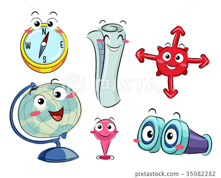 Geography Navigation Mascots Illustration Geography Navigation Mascots Illustration 35082282