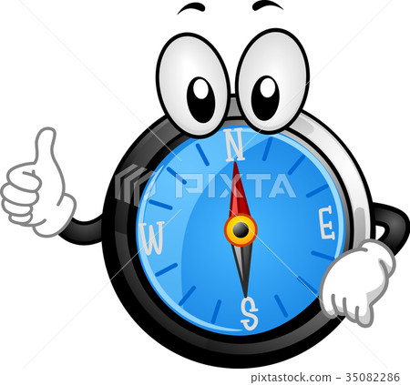 Mascot Compass Ok Illustration 35082286