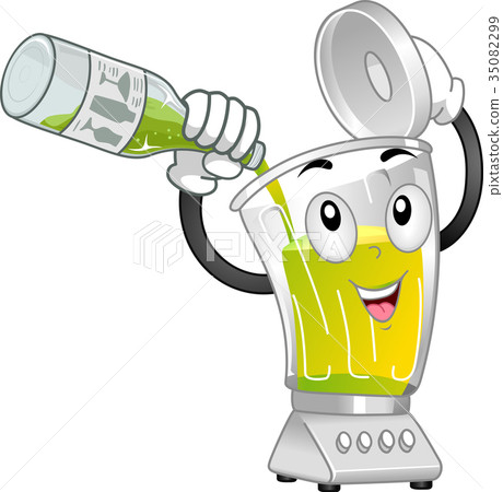 Blender Mascot Mocktail Lime Juice Illustration 35082299