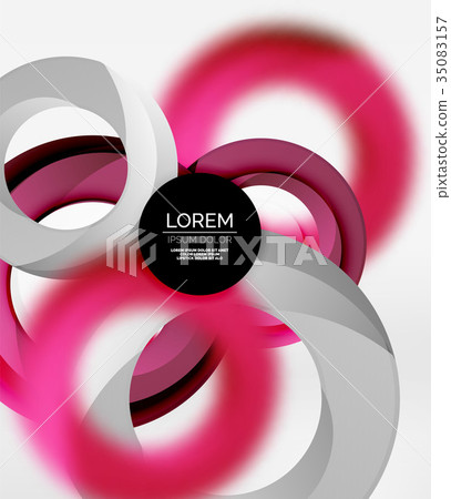 Abstract rings composition in grey 3d space with Abstract rings composition in grey 3d space with 35083157