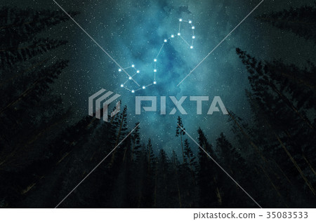 Constellation Sagittarius. Night sky. Horoscope. 35083533