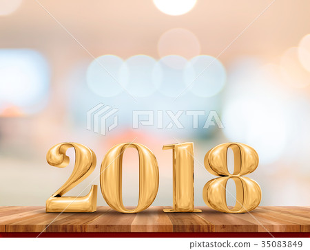 Happy new year 2018 golden color new year 35083849