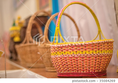 soft focus of wicker Made of bamboo and rattan soft focus of wicker Made of bamboo and rattan 35084269
