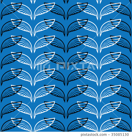 Angel wings blue sketch pattern Angel wings blue sketch pattern 35085130