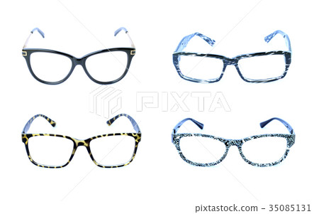 Group of modern fashionable spectacles isolated. Group of modern fashionable spectacles isolated. 35085131