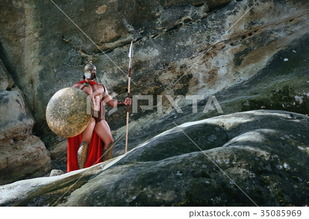 Spartan warrior in the woods Spartan warrior in the woods 35085969