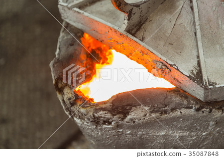 After pouring metal ladle 35087848