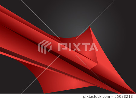 Red and Black abstract layer geometric background 35088218