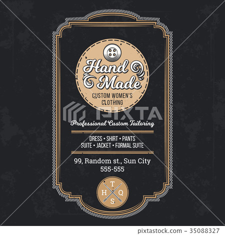 Tailor shop vintage emblem or signage vector - Stock Illustration ...