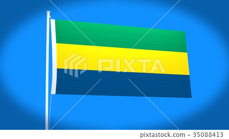 加蓬國旗 35088413