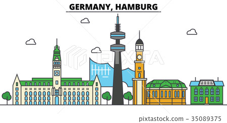 Germany, Hamburg. City skyline architecture 35089375