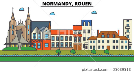 France, Rouen, Normandy. City skyline architecture 35089518