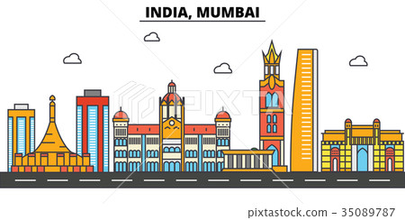 India, Mumbai. City skyline architecture India, Mumbai. City skyline architecture 35089787