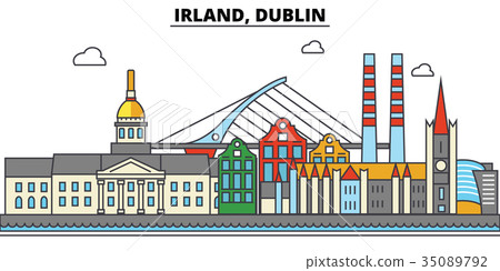 Irland, Dublin. City skyline architecture 35089792