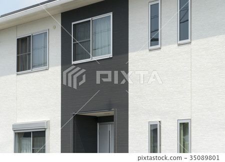 Housing Exterior Close-up Two-tone siding 35089801