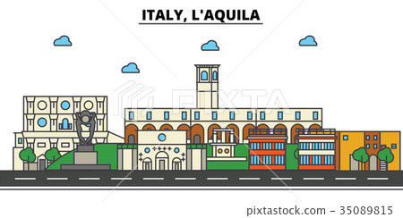 Italy, L aquila. City skyline architecture Italy, L aquila. City skyline architecture 35089815